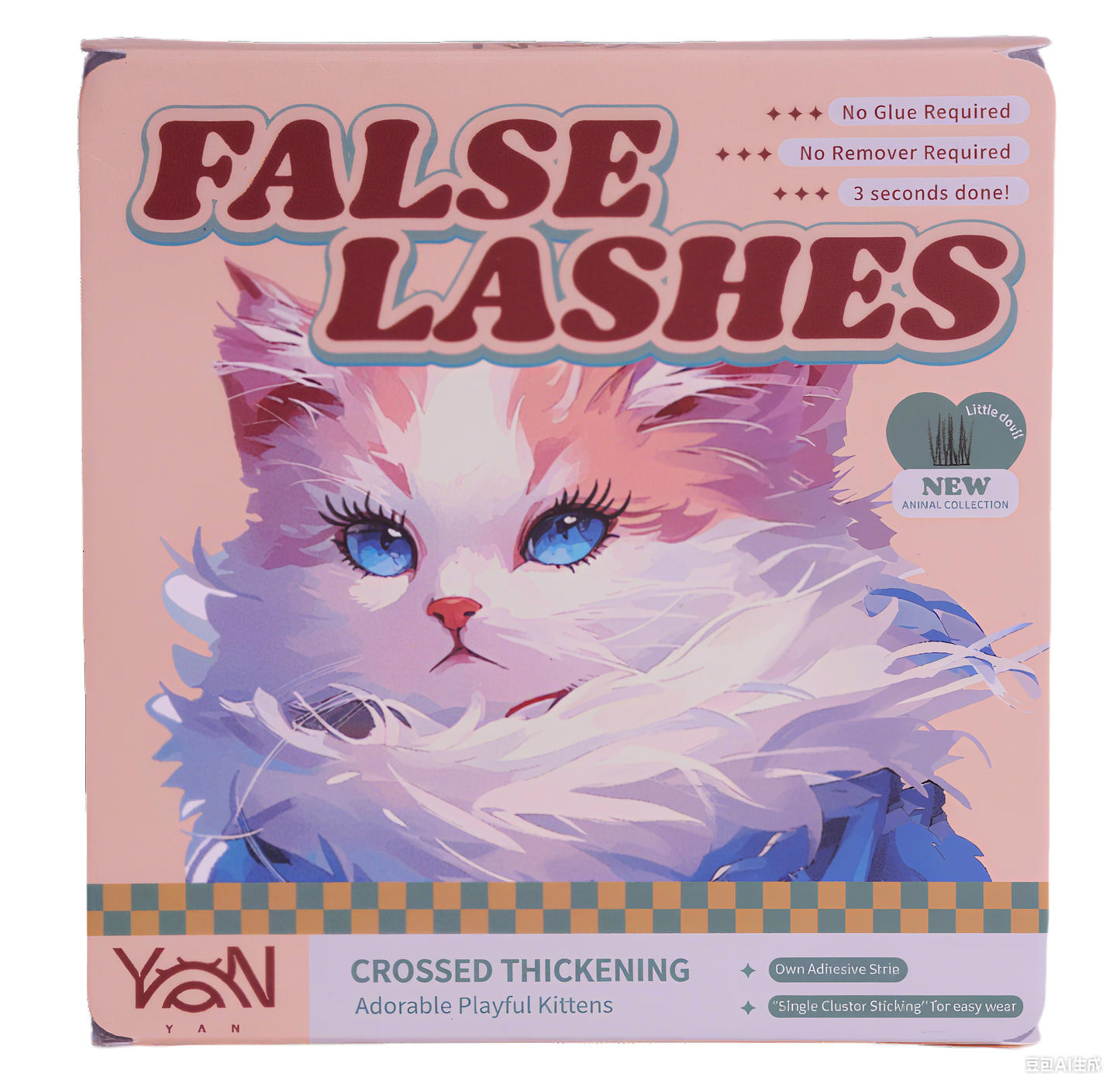 Yan Beauty kitty glue-free cluster eyelashes： Purr Flutter