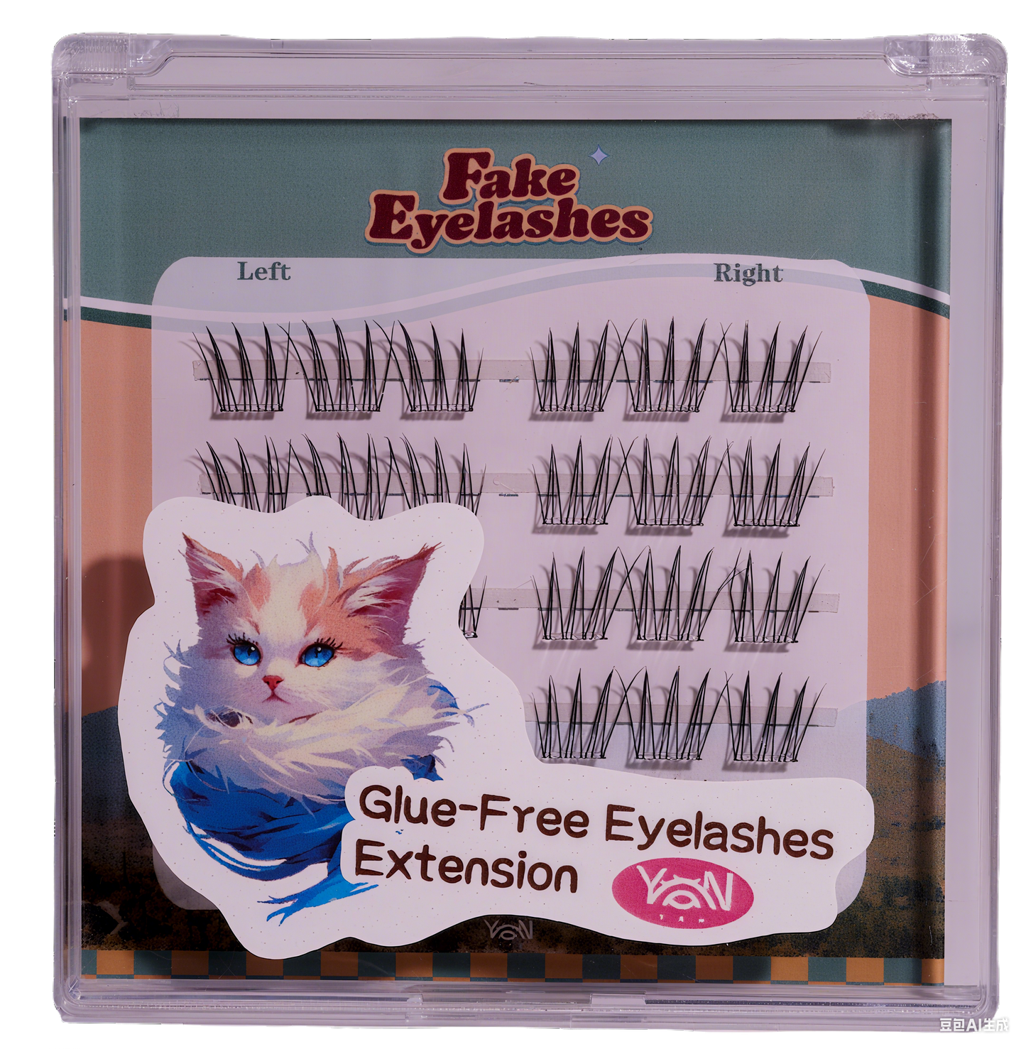 Yan Beauty kitty glue-free cluster eyelashes： Purr Flutter