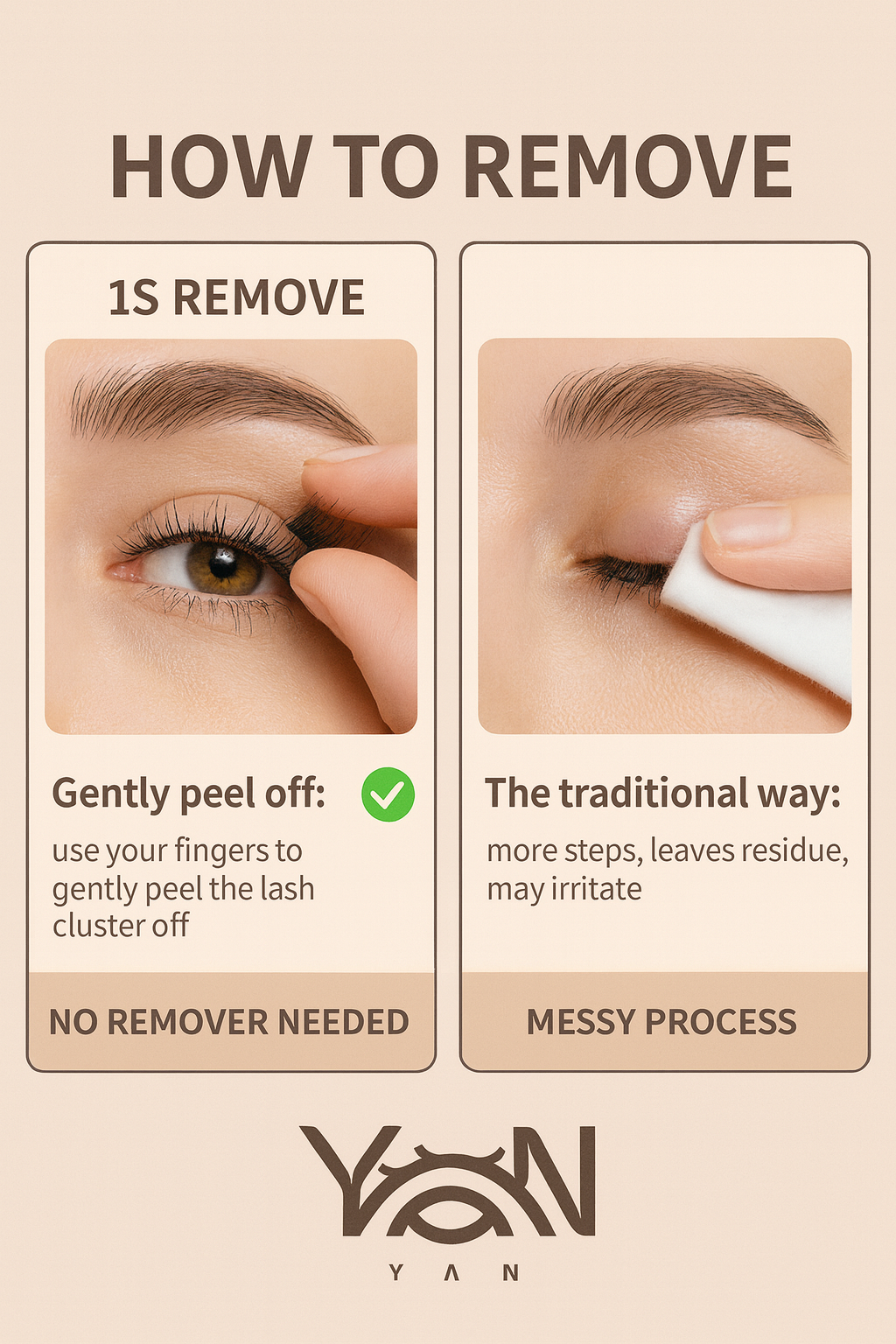 Yan Beauty kitty glue-free cluster eyelashes： Purr Flutter