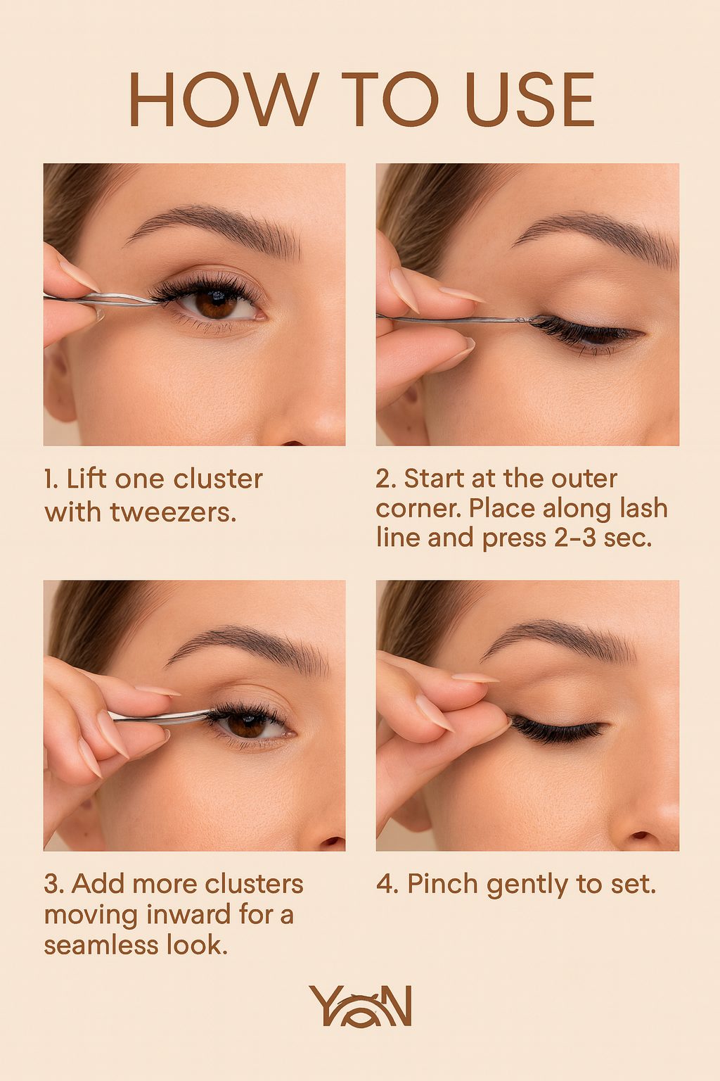 Yan Beauty Fox glue-free cluster eyelashes： Sly Sweep