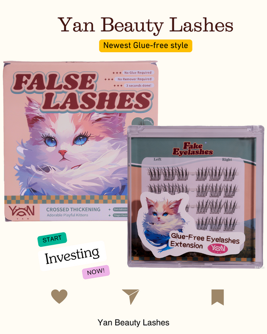 Yan Beauty kitty glue-free cluster eyelashes： Purr Flutter